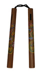 Nunchaku Wood Cord 12" Chuck w/ Colored Dragon
