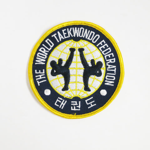World Tae Kwon Do Federation Patch - Blue/White/Yellow - Embroidery Style - Cotton
