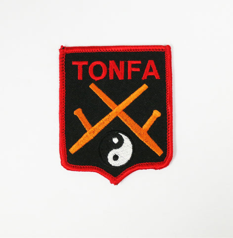 Tonfa Patch - Black - Embroidery Style - Cotton