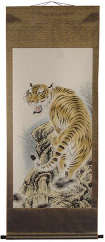 Tiger Scroll (Up) - Hand Painted 73" x 28"