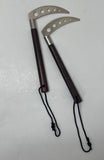 Competition Purple Heart Wood Kamas W/ Long Handles 12" Kama