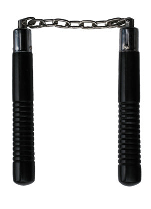 Short-Handle Round Black B.B. Nunchaku w/ 13-line grip