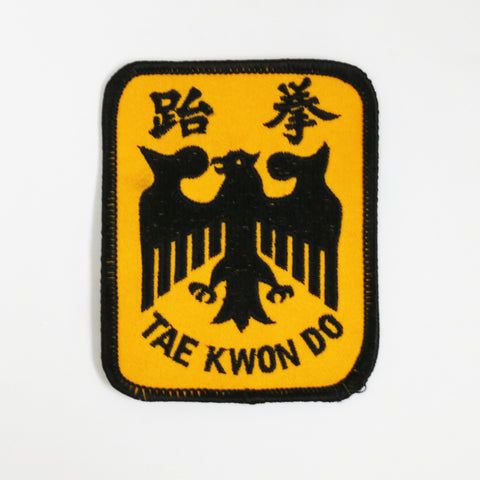 Tae Kwon Do Eagle Patch - Black/Gold - Embroidery Style - Cotton