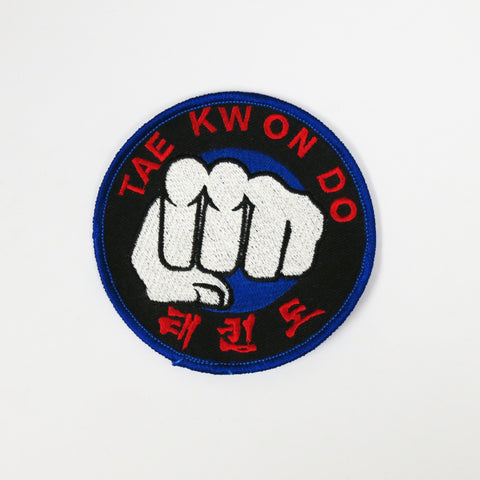 Tae Kwon Do Fist Patch - Black - Embroidery Style - Cotton