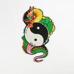Yin Yang Dragon Patch - Embroidery Style - Cotton