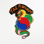 Tae Kwon Do Dragon Patch, Yin Yang (Red/Blue) - Embroidery Style - Cotton