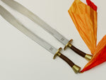 Combat Stiff Blade Double Broadswords with Pear Blossom Scabbard