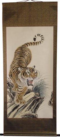 Tiger Scroll (Down) - Hand Painted 73" x 28"