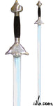 Chromed Steel Straight Sword without Sheath