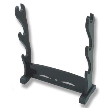 Triple Sword Display Stand – Black Lacquer Finish